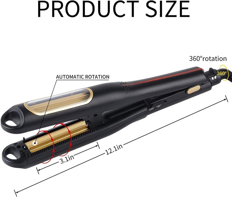 Hann Auto Hair Crimping Iron - Volumizing Fluffy Hairstyle Curler, Corrugation Crimper, Anti Static - Adjustable Temperature for All Hair Types - Image 4